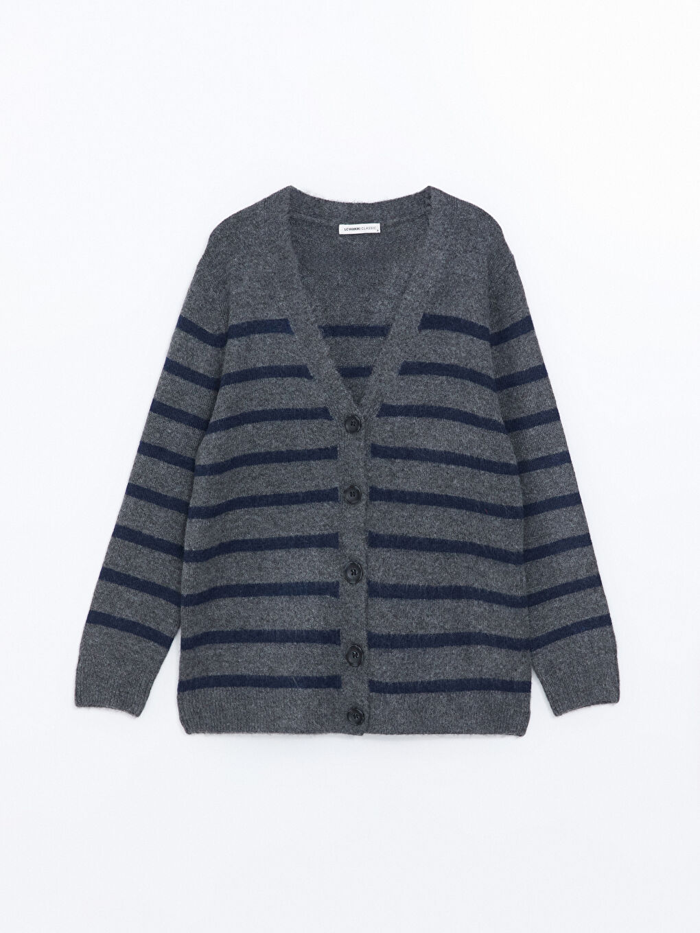 LCWAIKIKI Classic V Neck Striped Women's Knitwear Cardigan -W4IU02Z8-LGS