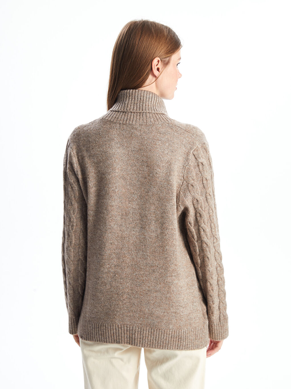 LCWAIKIKI Classic Turtleneck Self-Patterned Women's Knitwear Sweater -W4IU07Z8-D3G