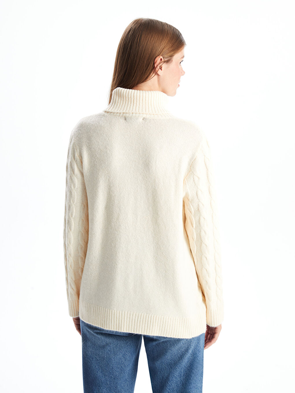 LCWAIKIKI Classic Turtleneck Self-Patterned Women's Knitwear Sweater -W4IU07Z8-R9J