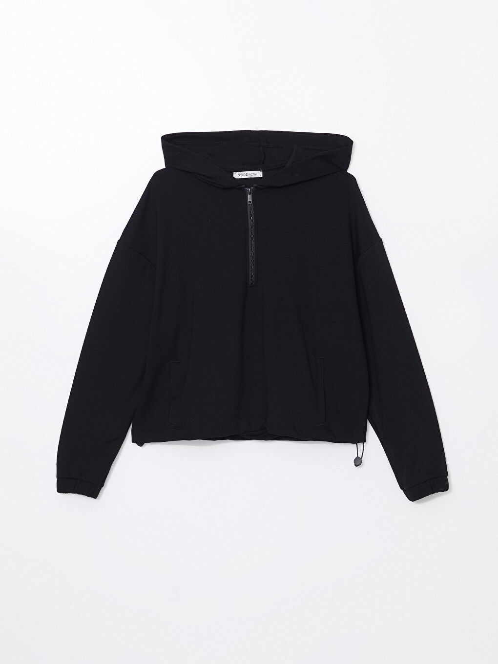 XSIDE ACTIVE Yeni Siyah Düz Uzun Kollu Oversize Kadın Hoodie