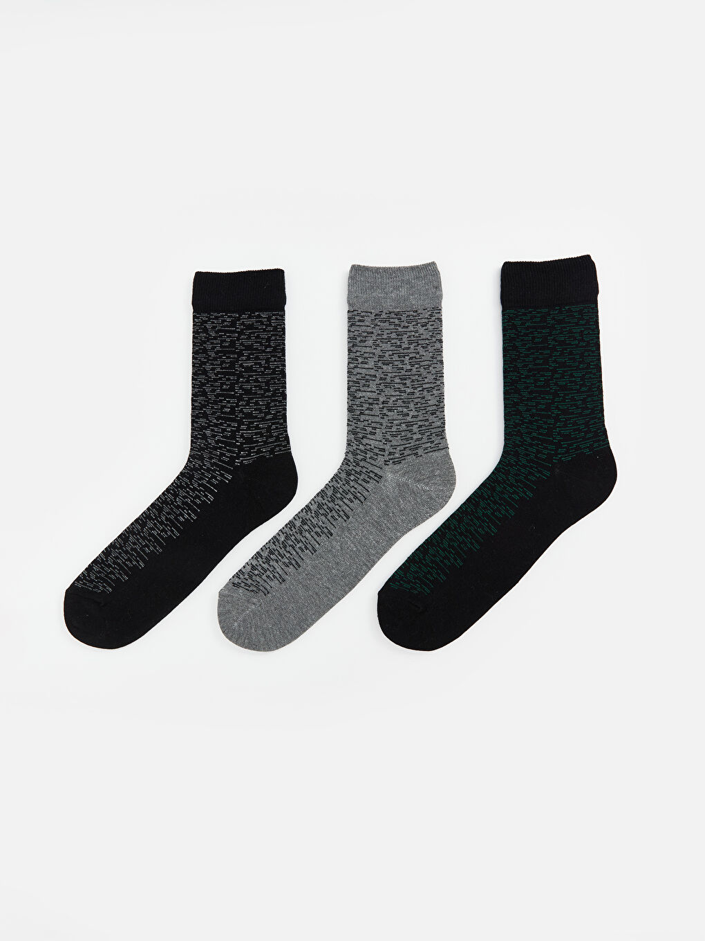 Siyah Desenli Erkek Soket Çorap 3'lü