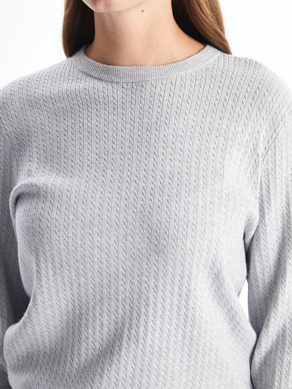 LCWAIKIKI Classic Rundhalsausschnitt Selbstgemustertes Strickpullover für Damen -W4IU52Z8-CTK