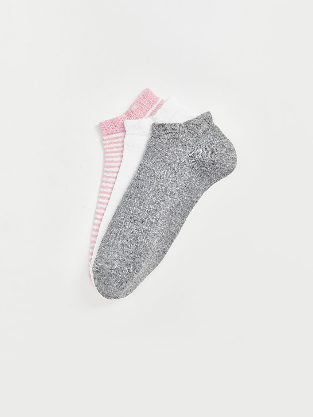 Karışık Çizgili Kadın Patik Çorap 3'lü-1
