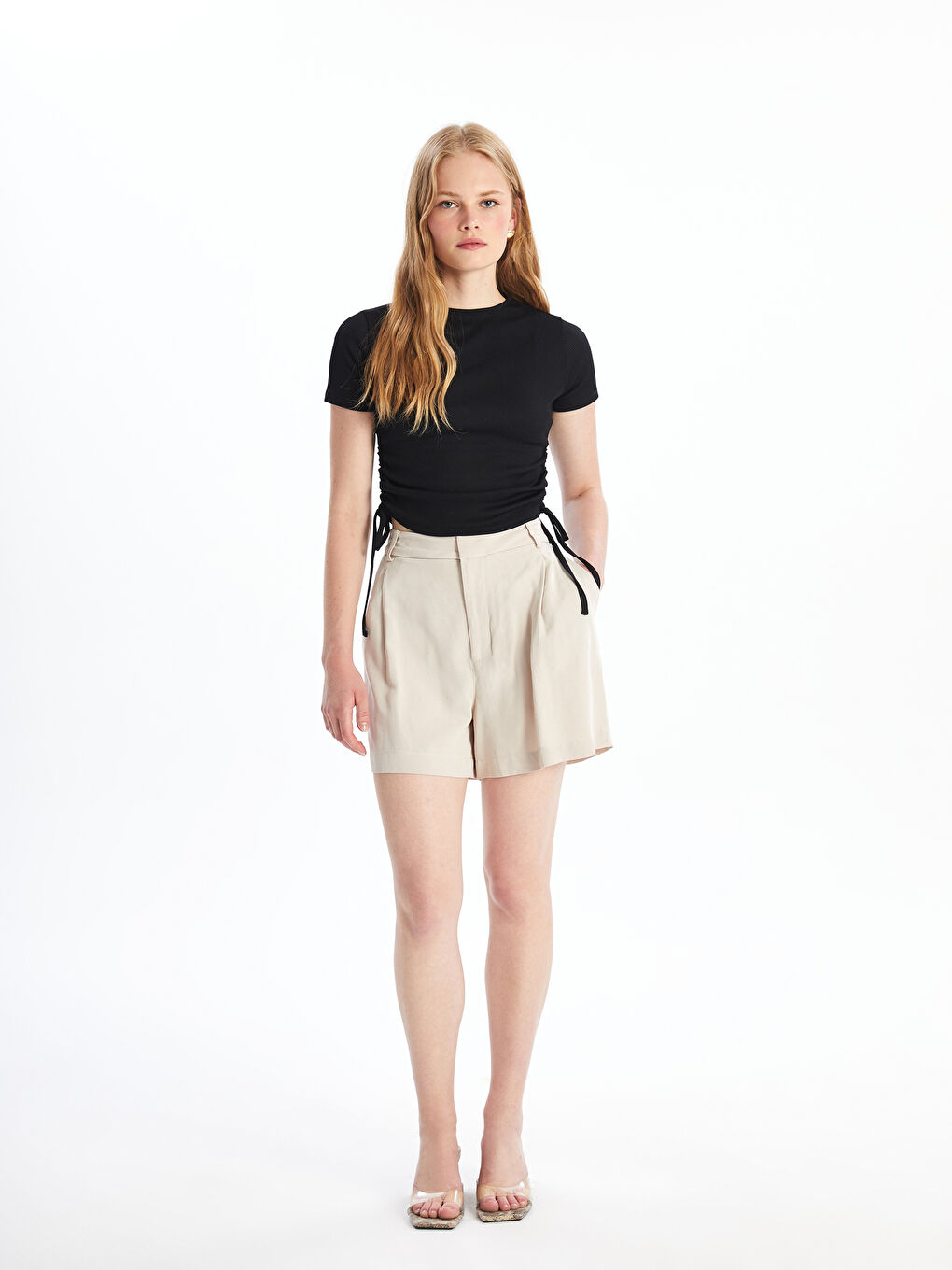 Crew Neck Plain Short Sleeve Women's T-Shirt-1