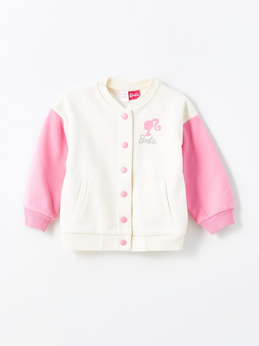 LCW Kids Ekru Bisiklet Yaka Barbie Baskılı Kız Çocuk Sweatshirt - 2