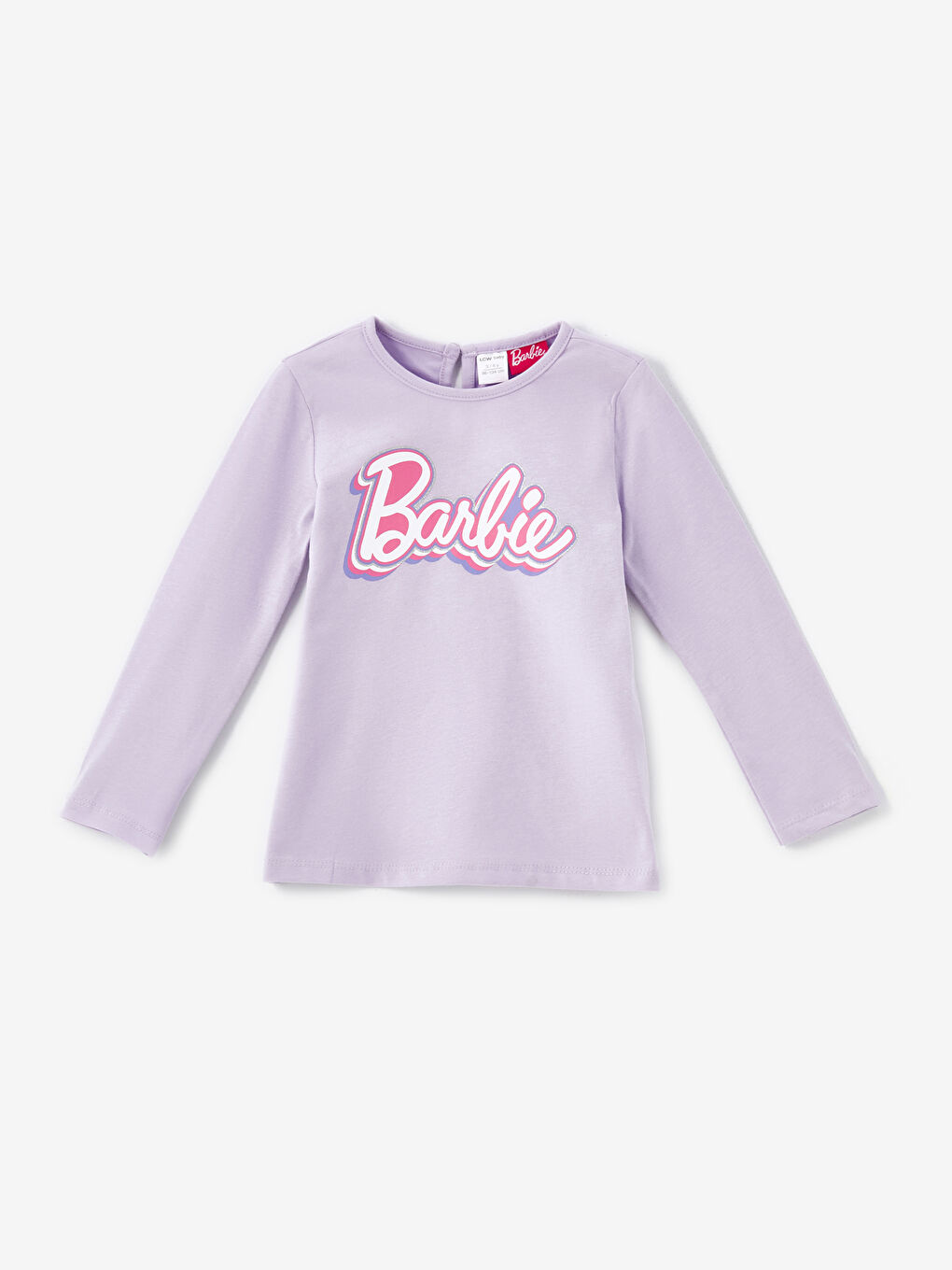 LCW Kids Pembe Bisiklet Yaka Barbie Baskılı Kız Bebek Tişört 3'lü - 3