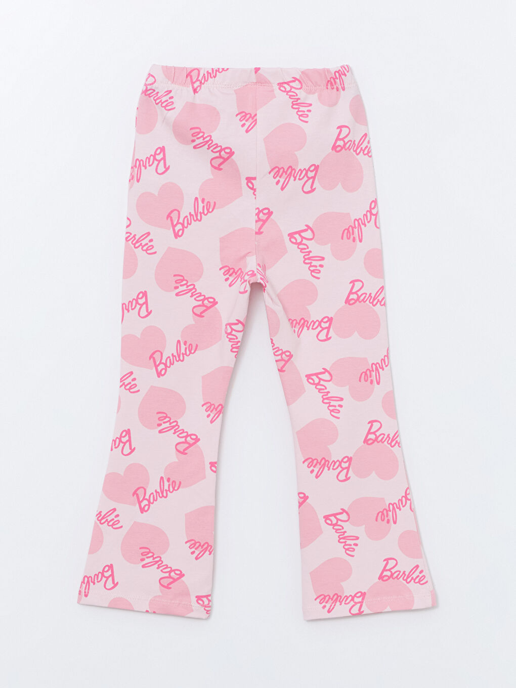 Pembe Beli Lastikli Baskılı Kız Bebek Tayt Pantolon 3'lü-3