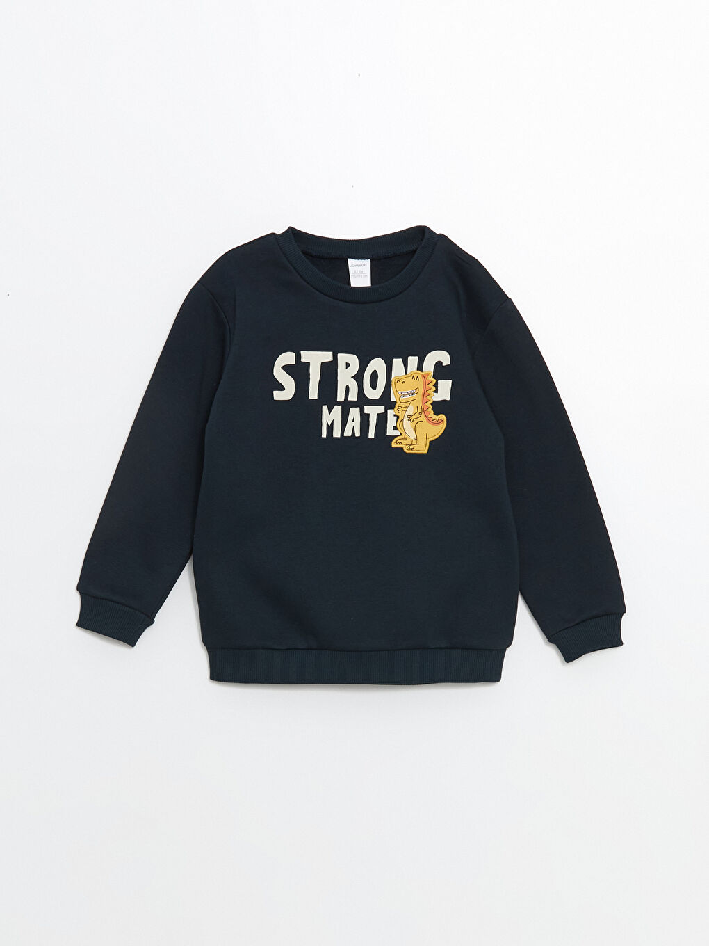 LCW Kids Koyu Lacivert Bisiklet Yaka Uzun Kollu Baskılı Erkek Bebek Sweatshirt ve Eşofman Alt 2'li Takım - 1