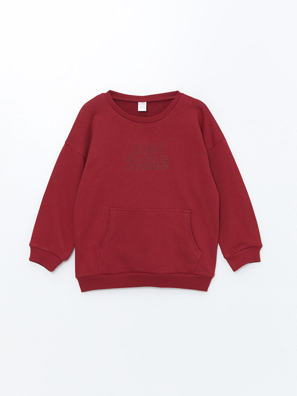 LCW Kids Bordo Bisiklet Yaka Uzun Kollu Baskılı Erkek Bebek Sweatshirt ve Eşofman Alt 2'li Takım - 1