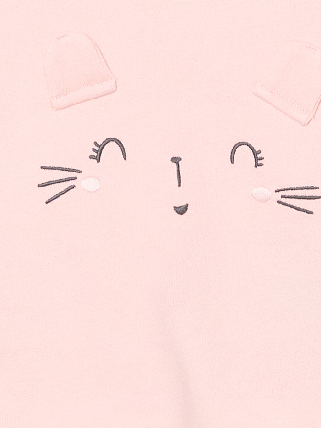 Pembe 3D Detaylı Nakışlı Kız Bebek Sweatshirt-2