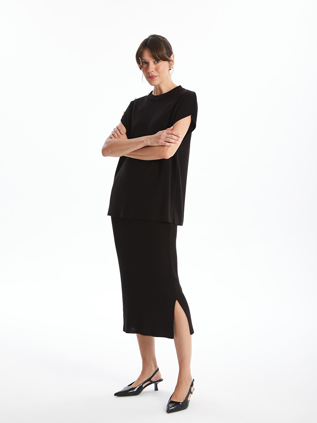 LCWAIKIKI Classic Elasticated Waist Women's Knitwear Skirt -W4J155Z8-CVL