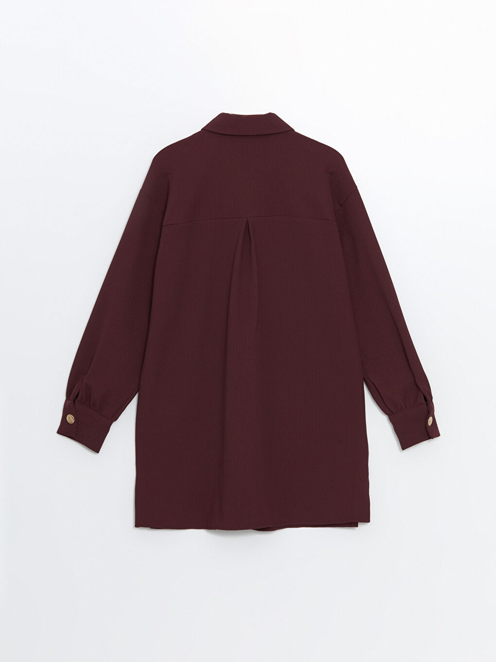 LCW Modest Bordo Dokulu Oversize Kadın Gömlek Tunik - 5