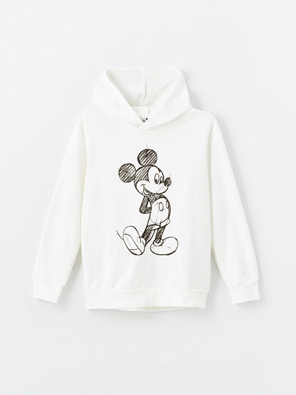 LCW Kids Ekru Kapüşonlu Mickey Mouse Baskılı Uzun Kollu Kız Çocuk Sweatshirt - 2