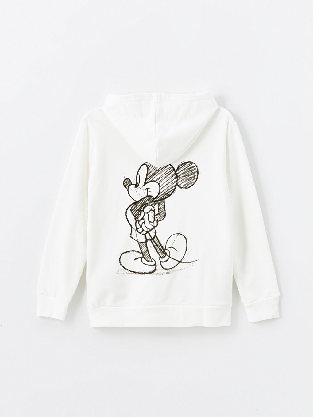 LCW Kids Ekru Kapüşonlu Mickey Mouse Baskılı Uzun Kollu Kız Çocuk Sweatshirt - 4