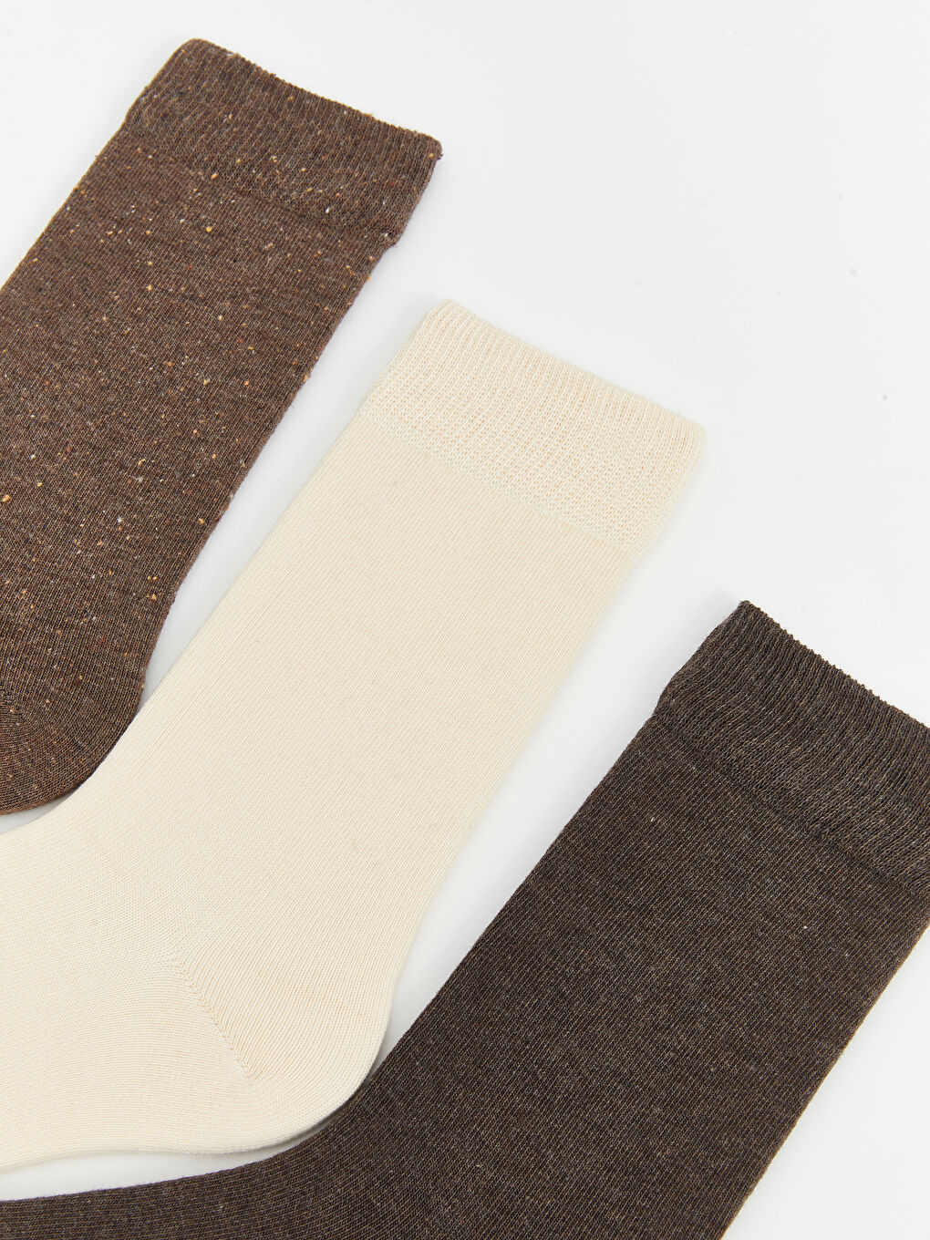 Kahverengi Erkek Soket Çorap 3'lü-1