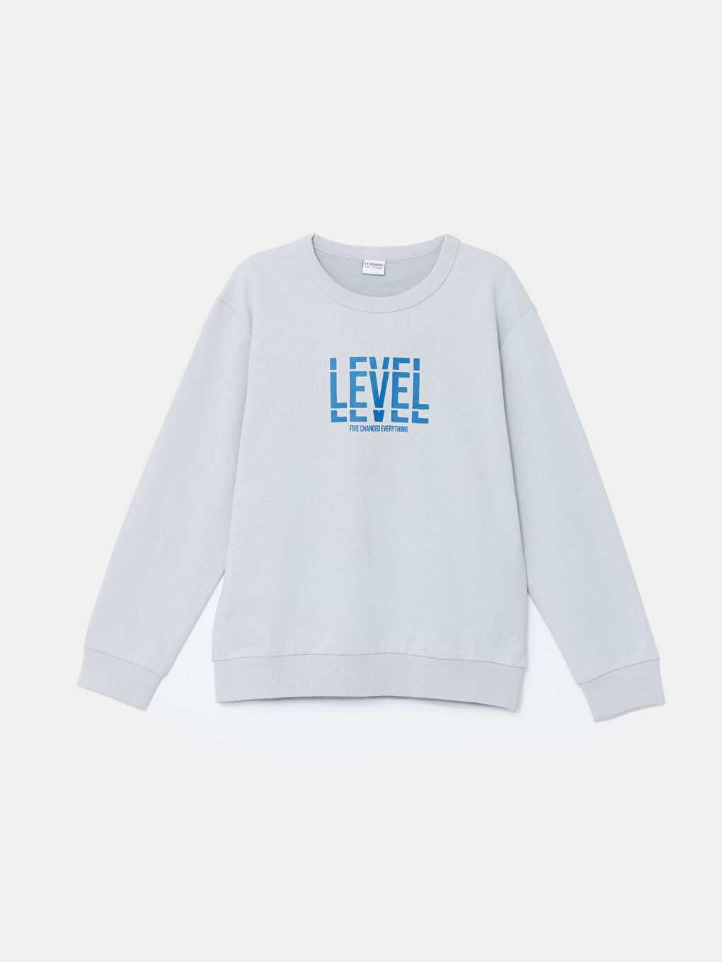 LCW Kids Gri Bisiklet Yaka Erkek Çocuk Sweatshirt