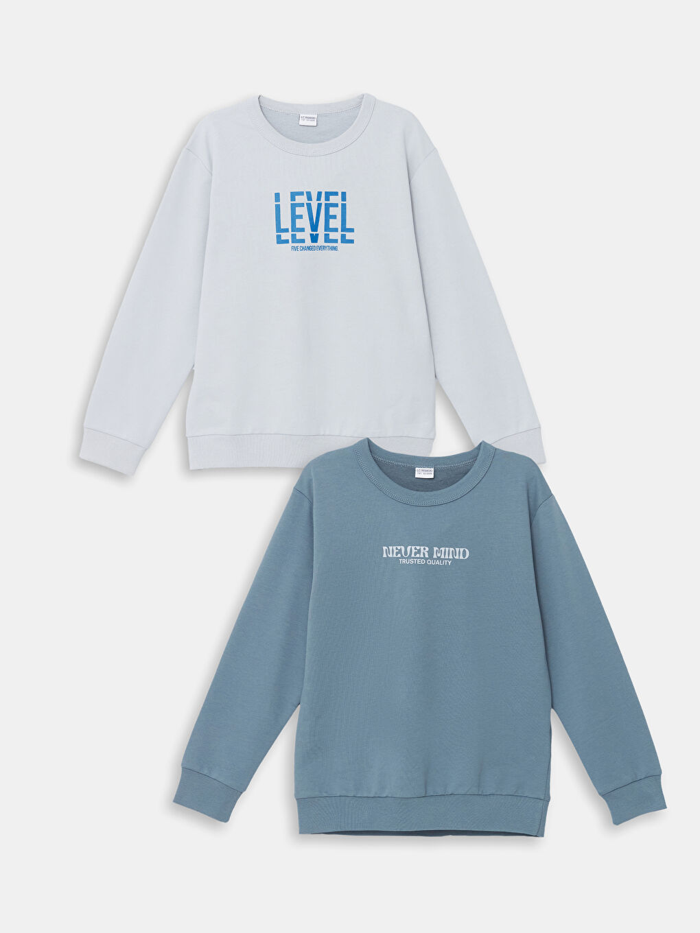 LCW Kids Gri Bisiklet Yaka Erkek Çocuk Sweatshirt 2'li