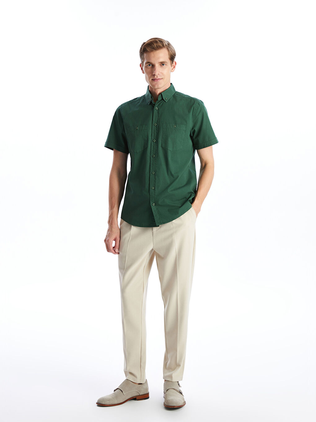 Regular Fit Short Sleeve Men's Shirt-1