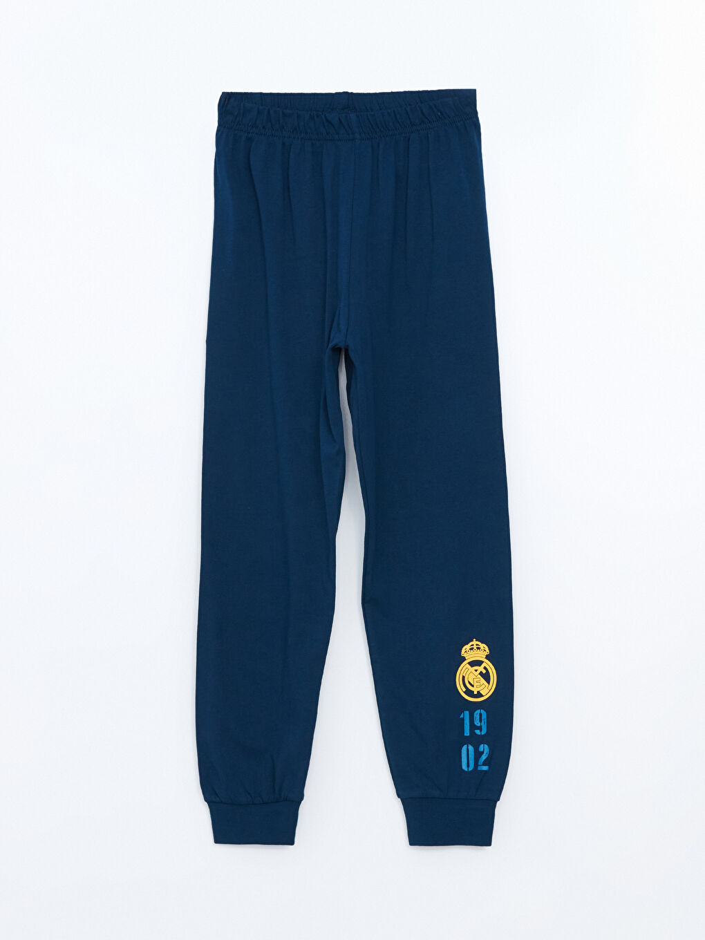 LCW Kids Orta Mavi Baskılı Bisiklet Yaka Real Madrid Baskılı Erkek Çocuk Pijama Takımı - 4