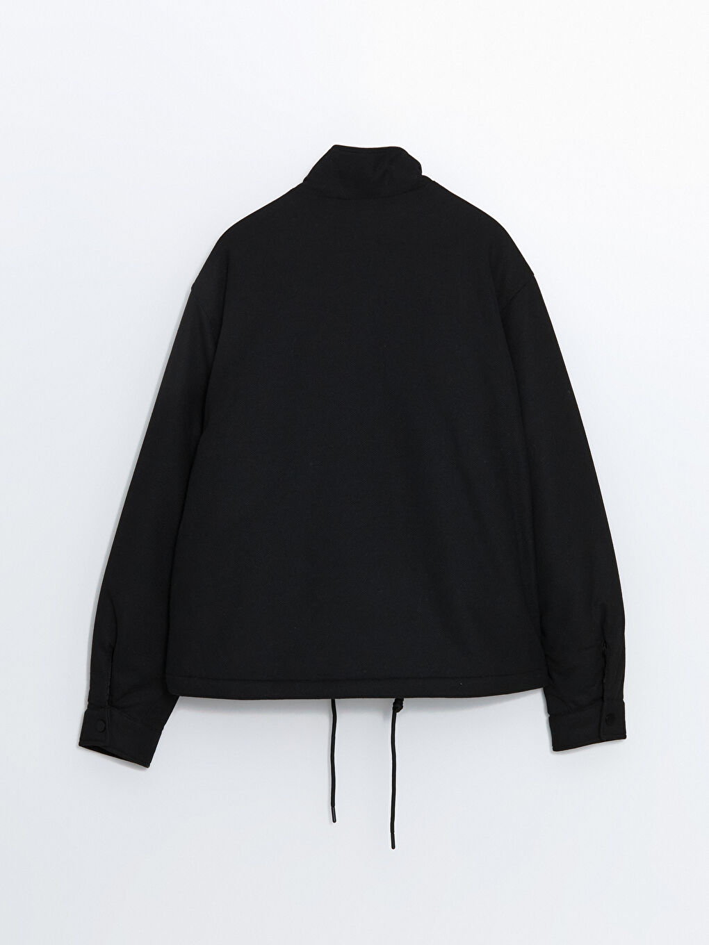 Siyah Rahat Kalıp Dik Yaka Erkek Mont-7