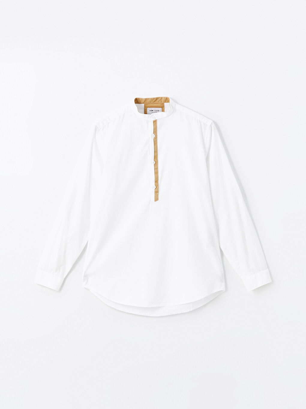 Slim Fit Grandad Collar Long Sleeve Men's Shirt
