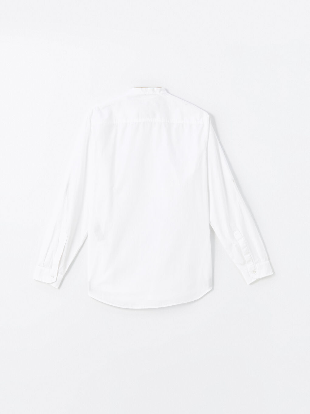 Slim Fit Grandad Collar Long Sleeve Men's Shirt-1