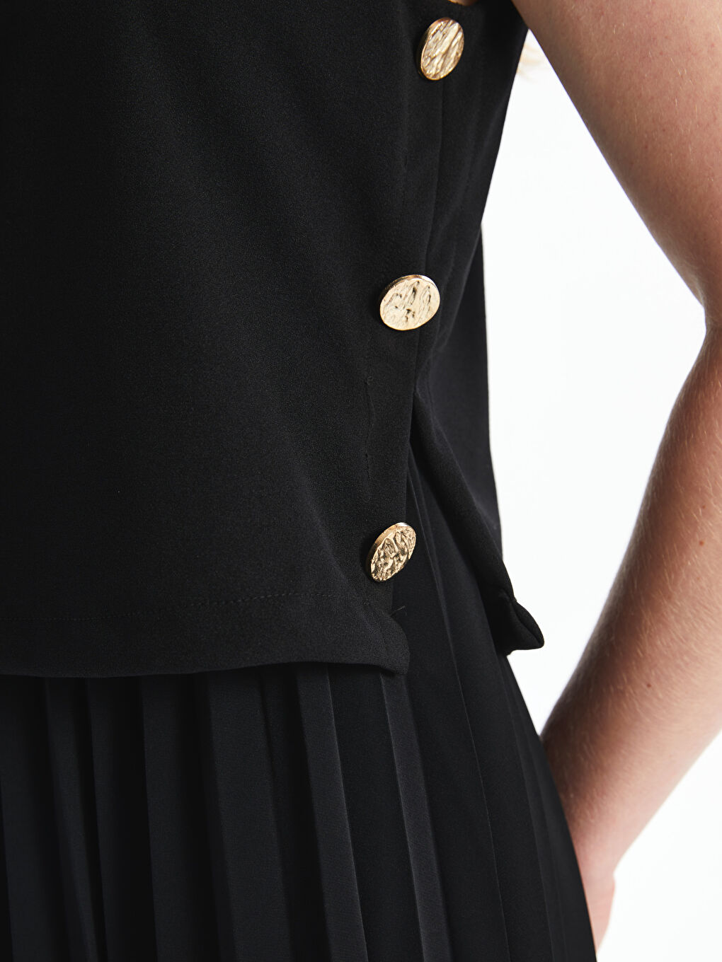 LCW Vision Women's Crew Neck Plain Evening Dress -W4J462Z8-CVL