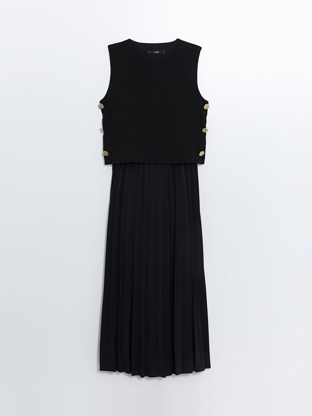 LCW Vision Women's Crew Neck Plain Evening Dress -W4J462Z8-CVL
