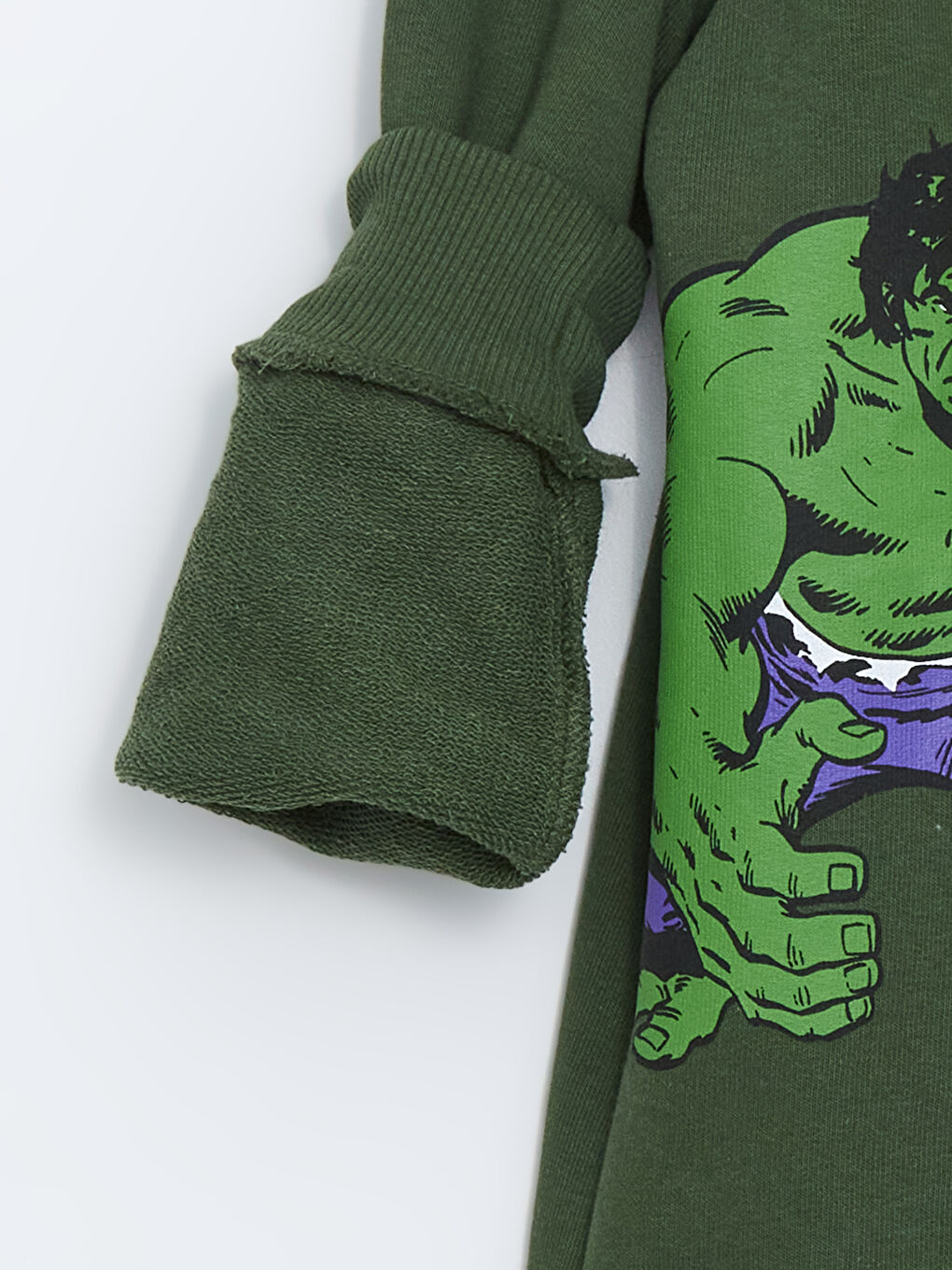 Yeşil Bisiklet Yaka Spider-Man Baskılı Erkek Çocuk Sweatshirt-2