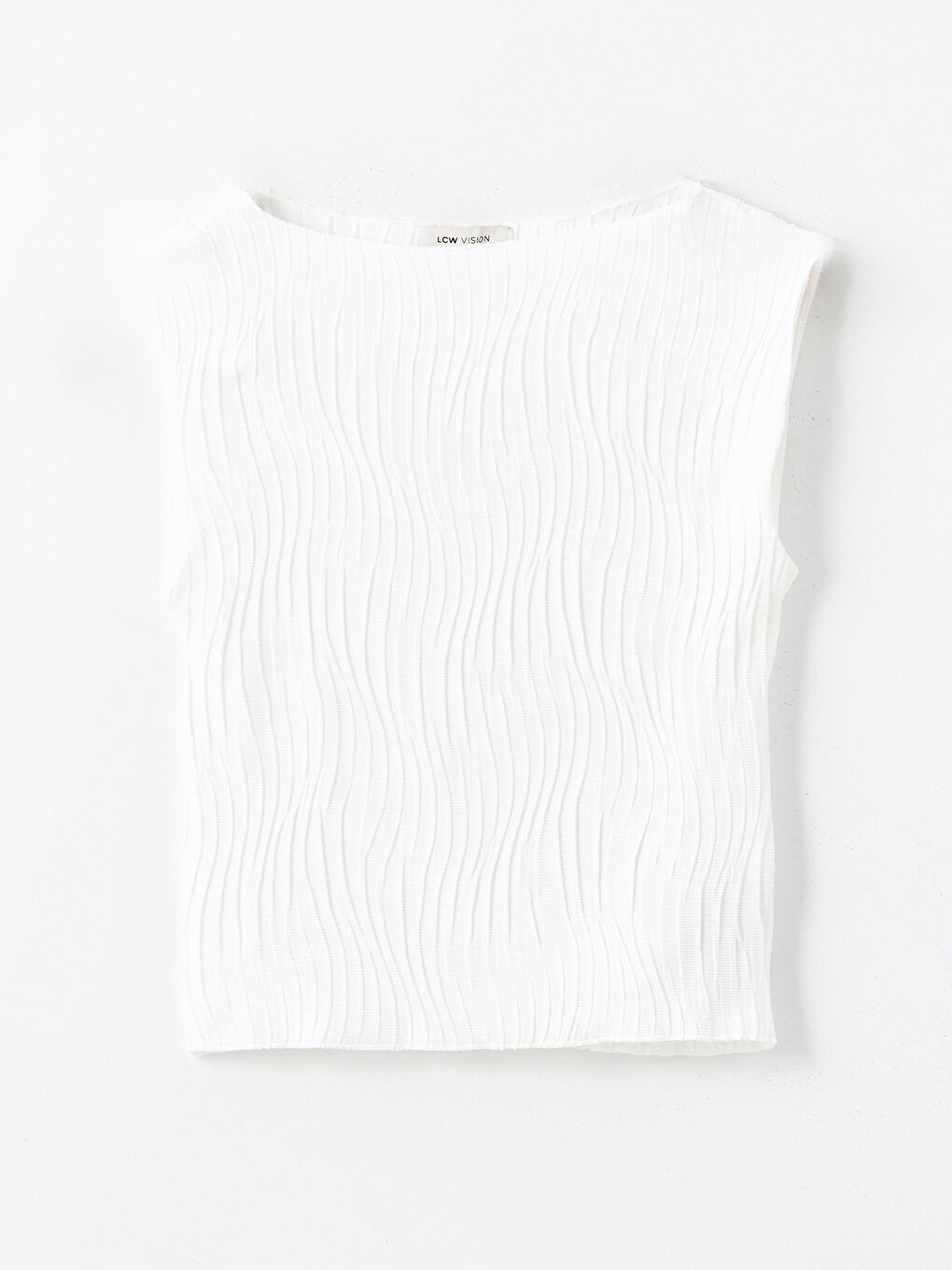 Ekru Bisiklet Yaka Dokulu Kadın Bluz-4