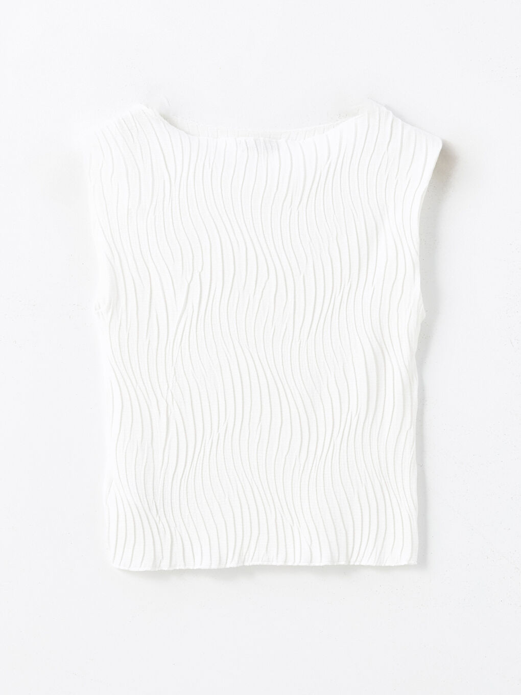 Ekru Bisiklet Yaka Dokulu Kadın Bluz-5