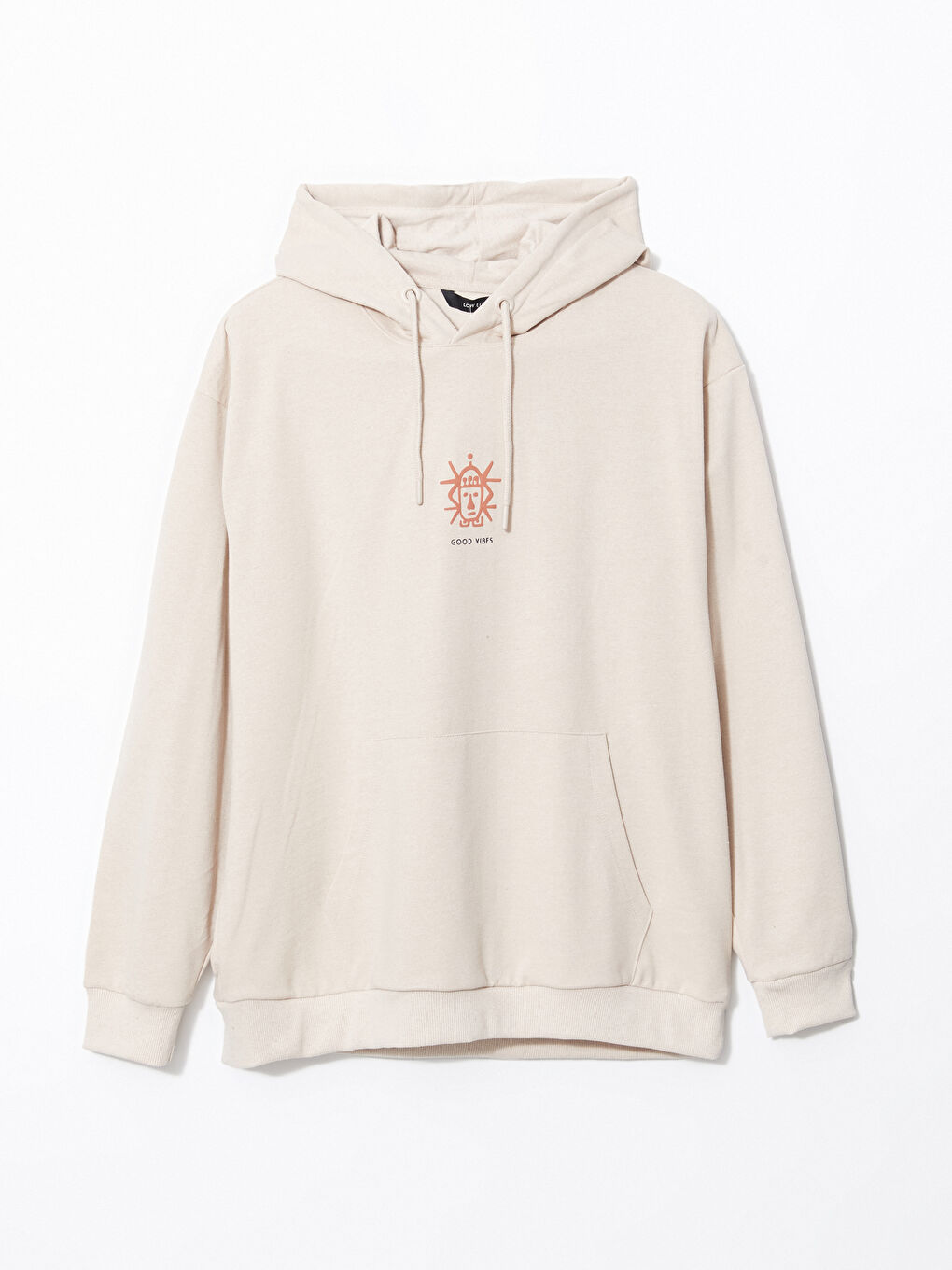 LCW ECO Açık Bej Uzun Kollu Baskılı Erkek Hoodie - 4