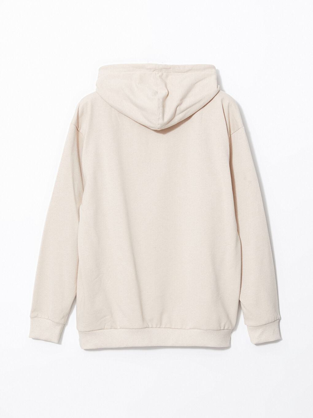 LCW ECO Açık Bej Uzun Kollu Baskılı Erkek Hoodie - 5