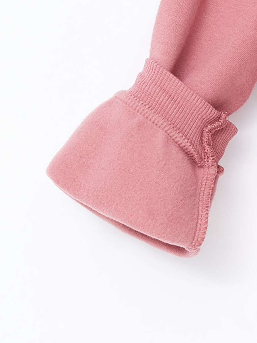 LCW baby Mat Pembe Bisiklet Yaka Uzun Kollu Baskılı Kız Bebek Sweatshirt ve Eşofman Alt 2'li Takım - 5