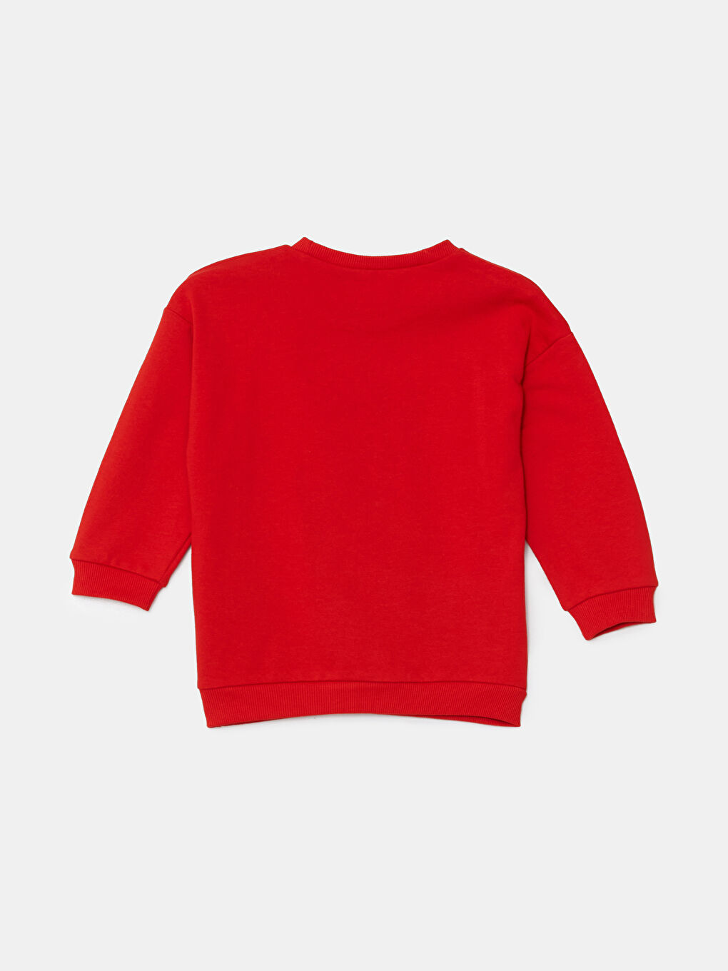 LCW Kids Canlı Kırmızı Bisiklet Yaka Nostaljik Maymun Baskılı Erkek Bebek Sweatshirt - 1