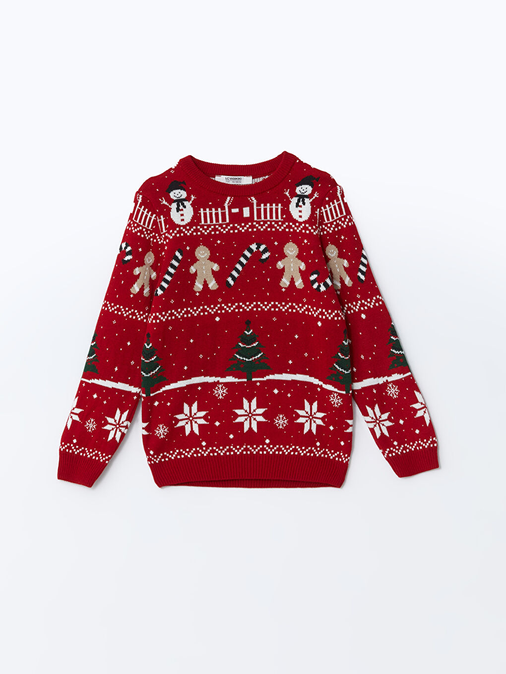 Crew Neck Christmas Themed Boy's Knitwear Sweater -W4J693Z8-GZL
