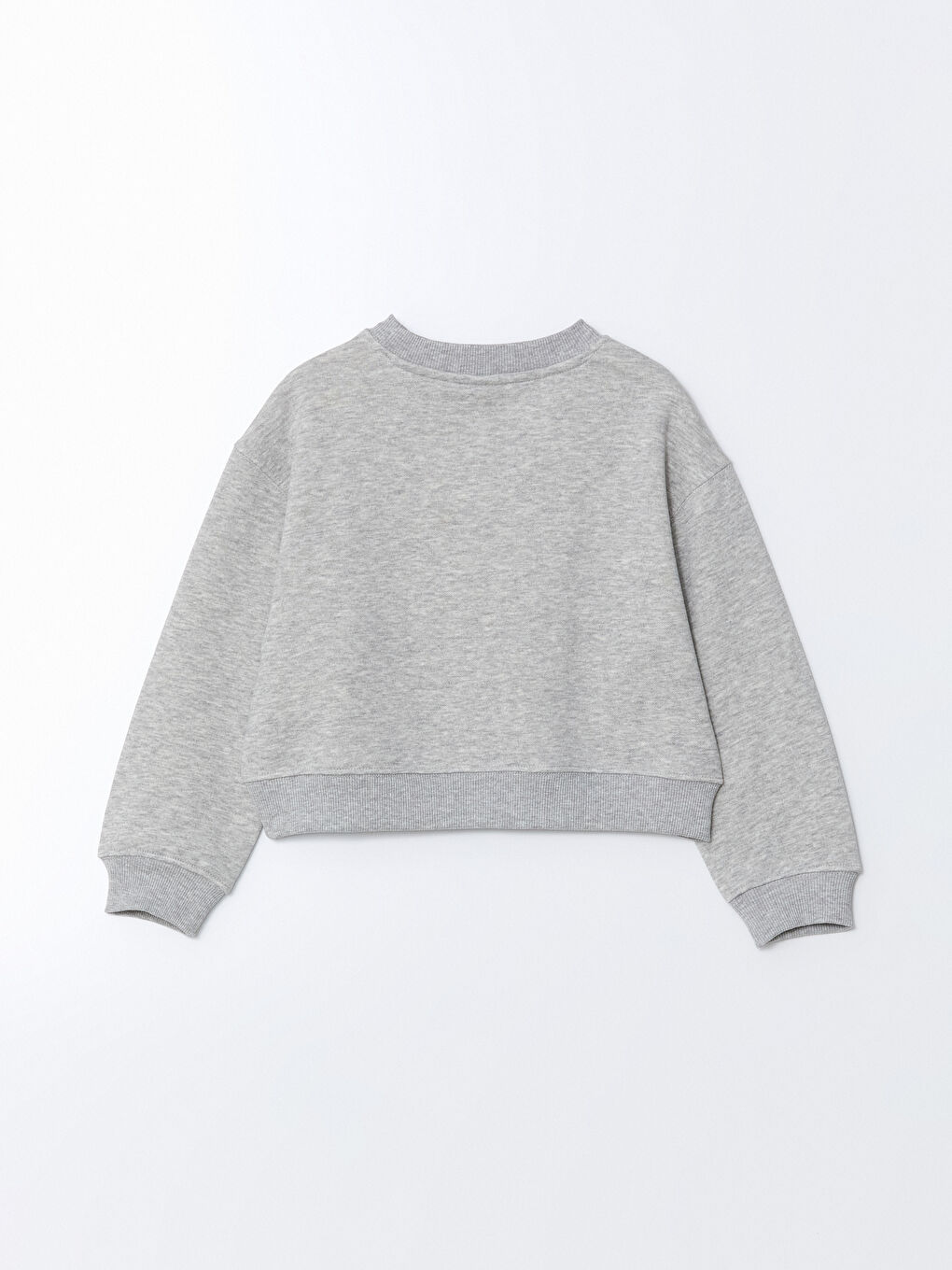 LCW Kids Gri Melanj Bisiklet Yaka Kız Çocuk Kalın Sweatshirt - 2