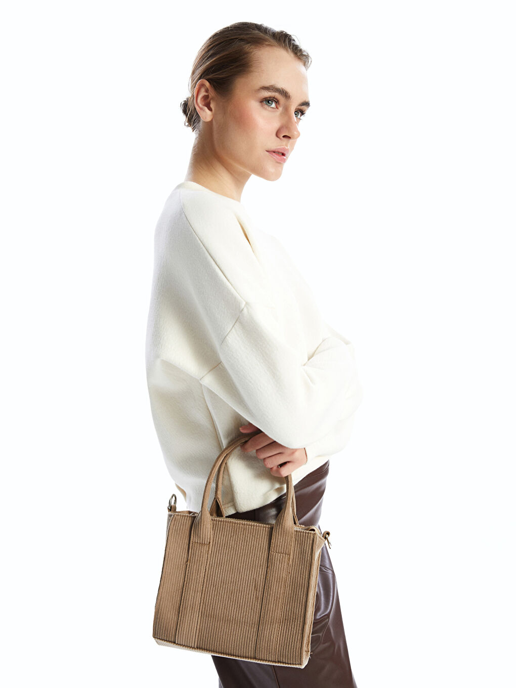 LCW ACCESSORIES Bej Çıkarılabilir Askılı Kadın Omuz Çantası