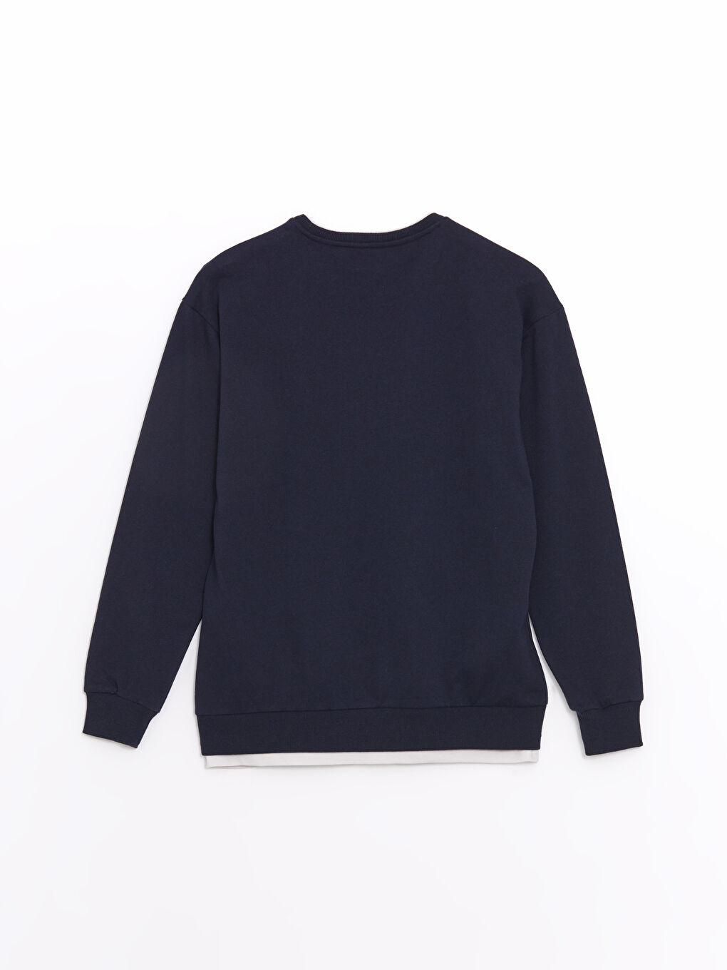 LCW ECO Lacivert Bisiklet Yaka Uzun Kollu Baskılı Erkek Sweatshirt - 4