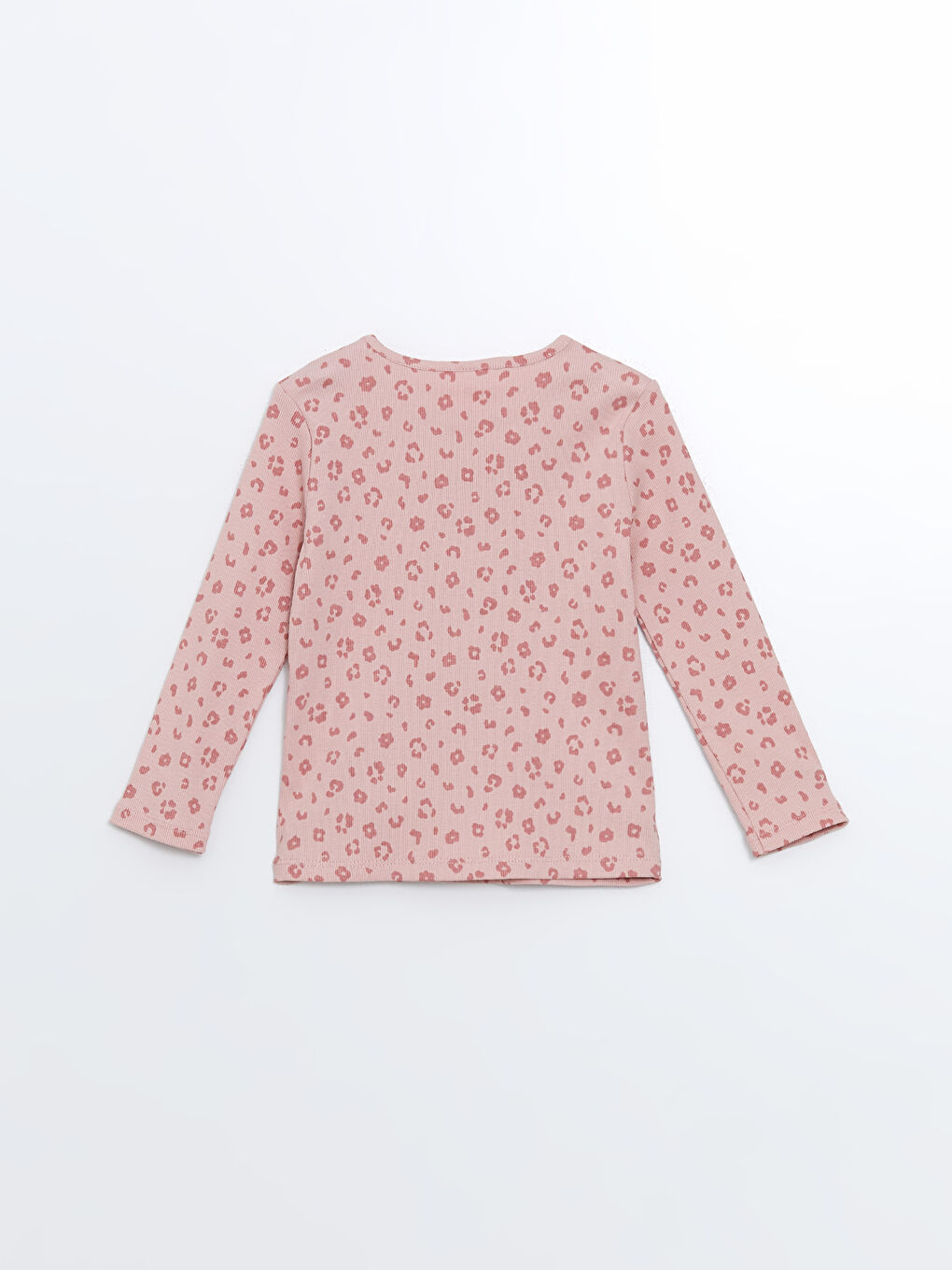 Pembe Bisiklet Yaka Desenli Kız Çocuk Tişört-1