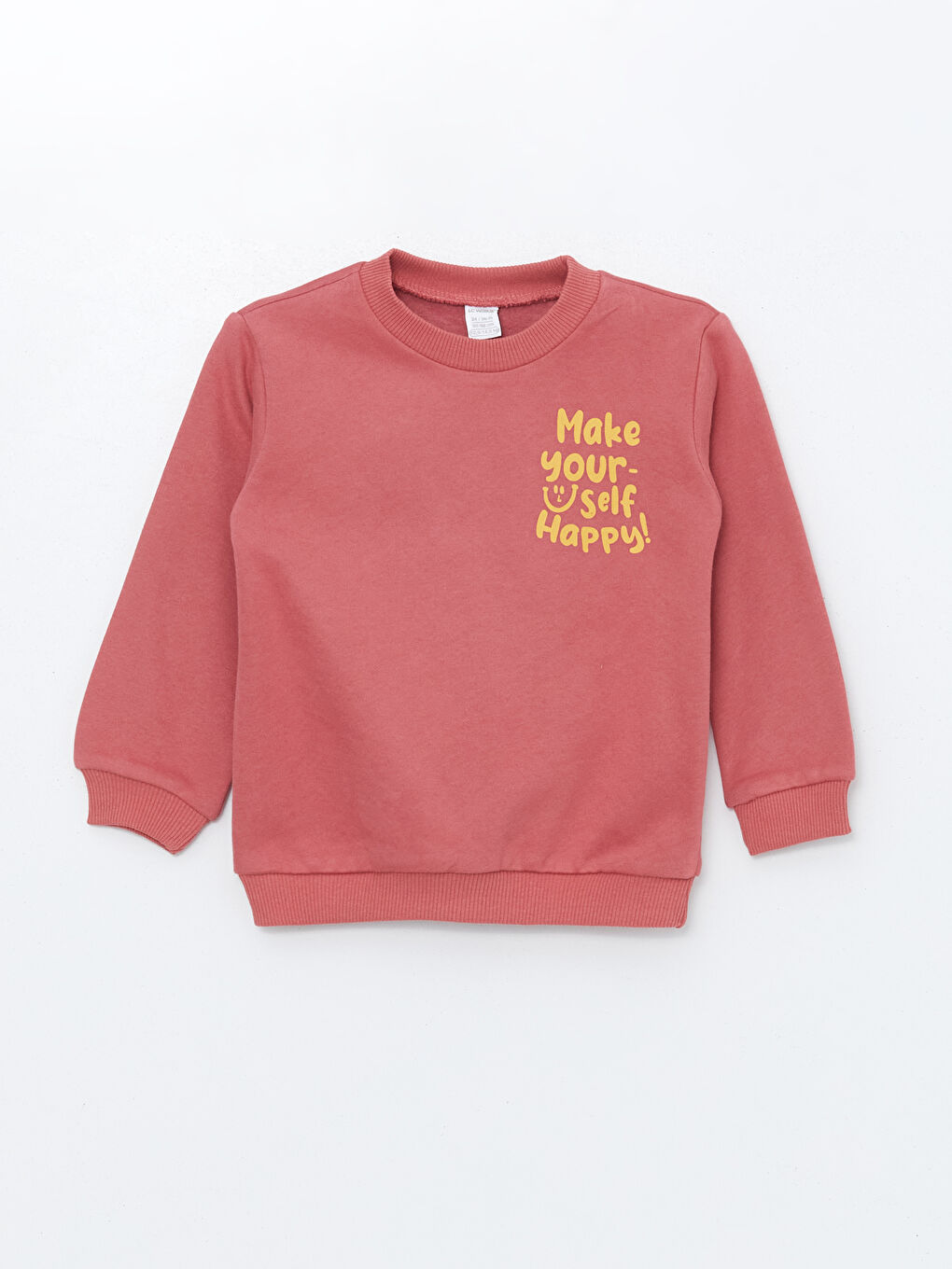 LCW baby Koyu Pembe Bisiklet Yaka Baskılı Kız Bebek Sweatshirt ve Eşofman Alt 2'li Takım - 1