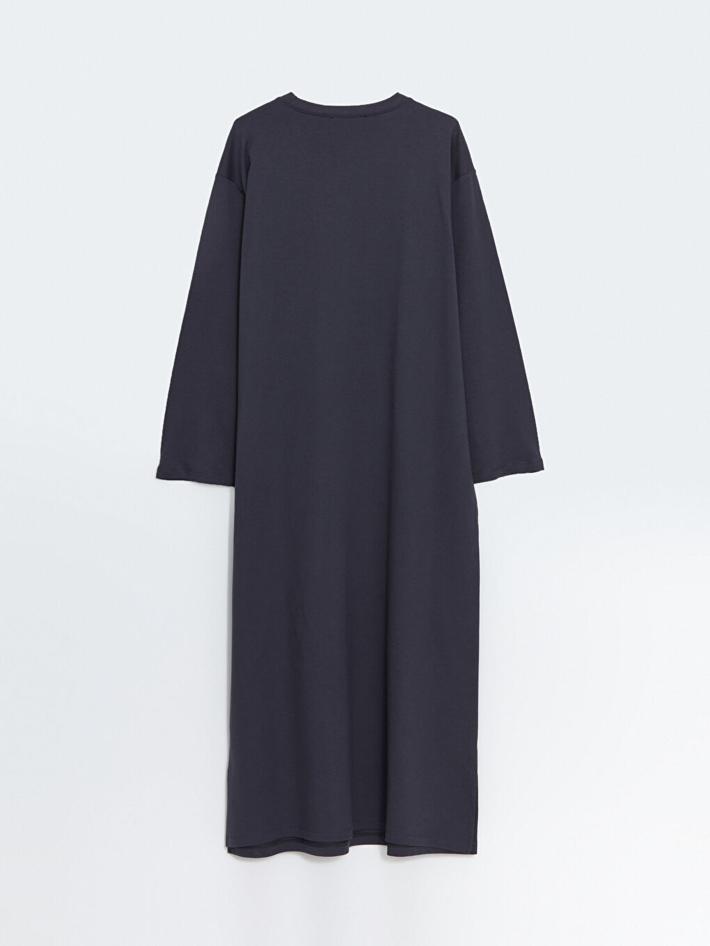 LCW Modest Antrasit Bisiklet Yaka Baskılı Oversize Kadın Sweat Elbise - 5