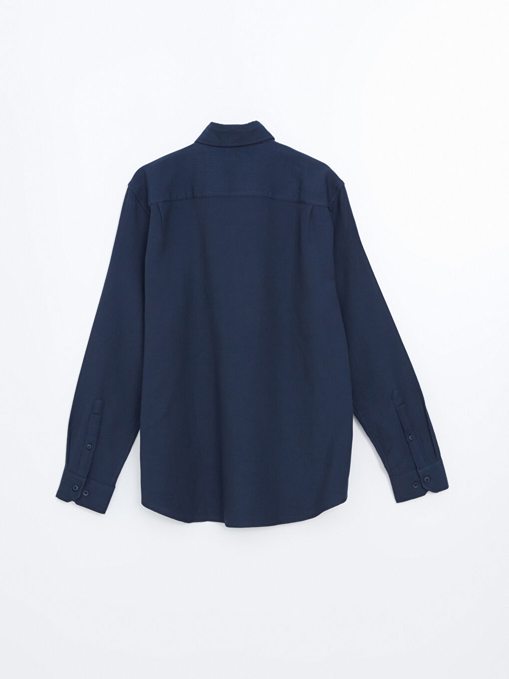 Lacivert Regular Fit Uzun Kollu Poplin Erkek Gömlek-10