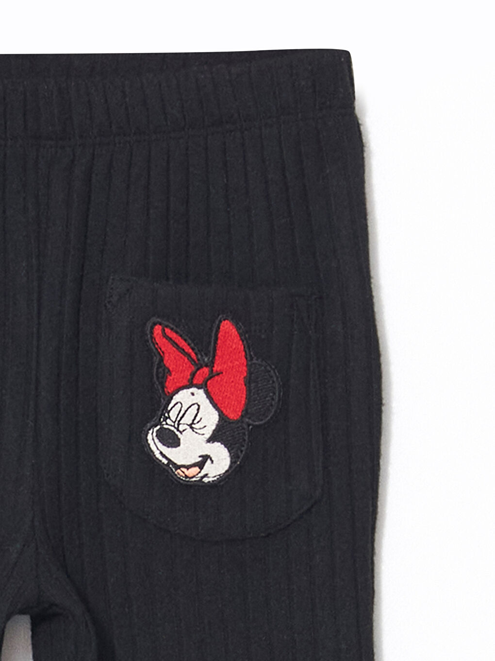 Siyah Beli Lastikli Minnie Mouse Baskılı Kız Çocuk Tayt-1