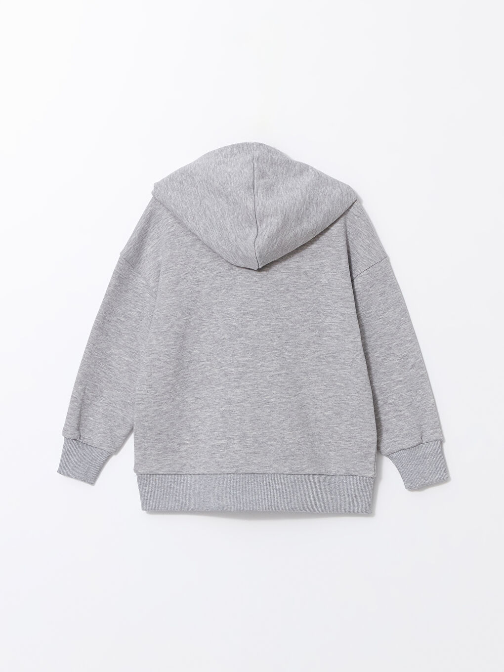 LCW ECO Gri Melanj Kapüşonlu Kız Çocuk Sweatshirt - 1