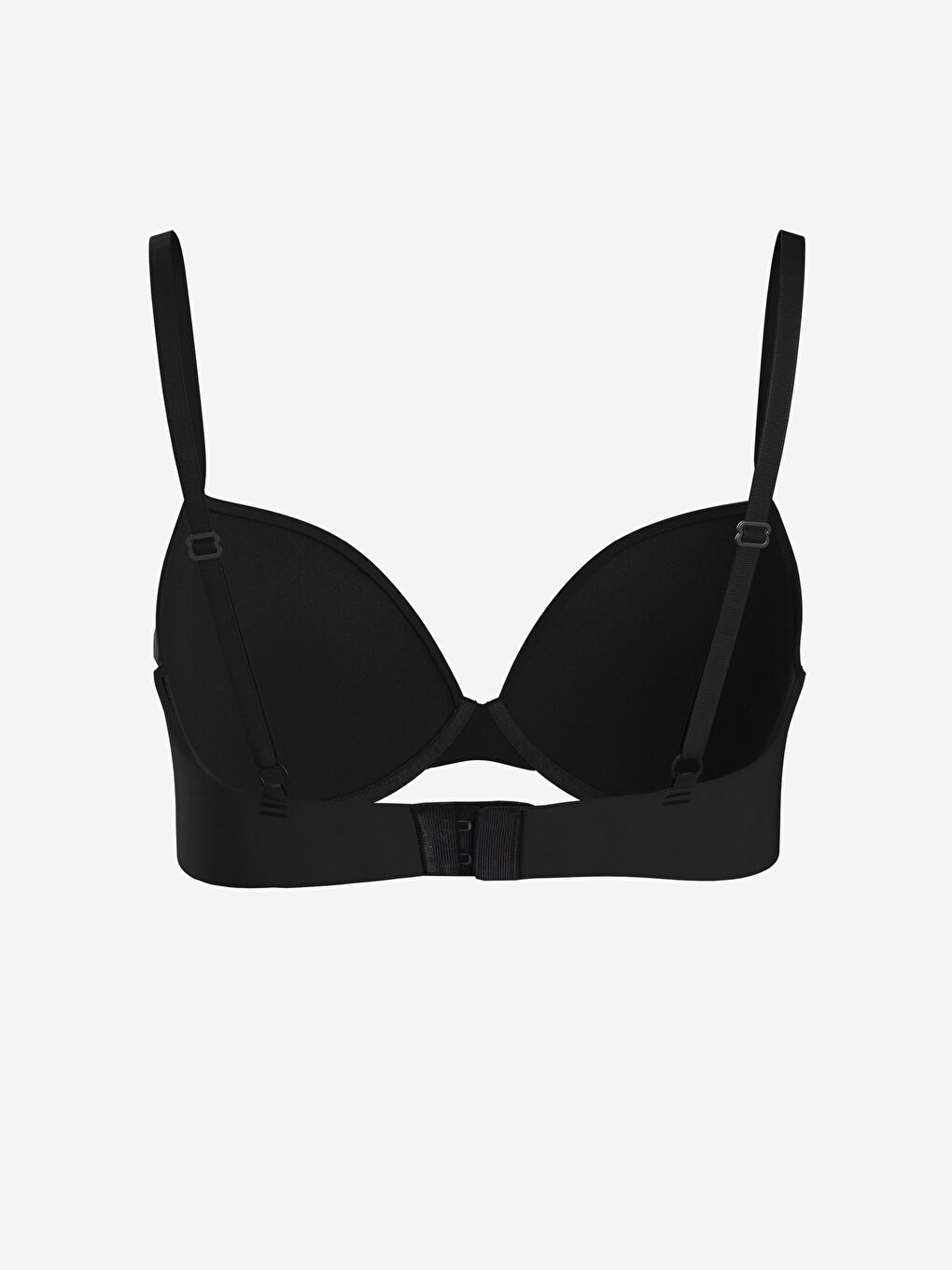 Siyah Balenli Dolgusuz Düz Straplez Sütyen-1