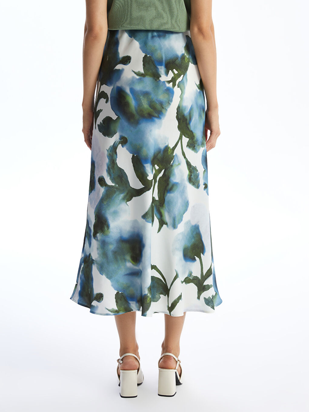 Mavi Dar Fit Desenli Kadın Etek-7