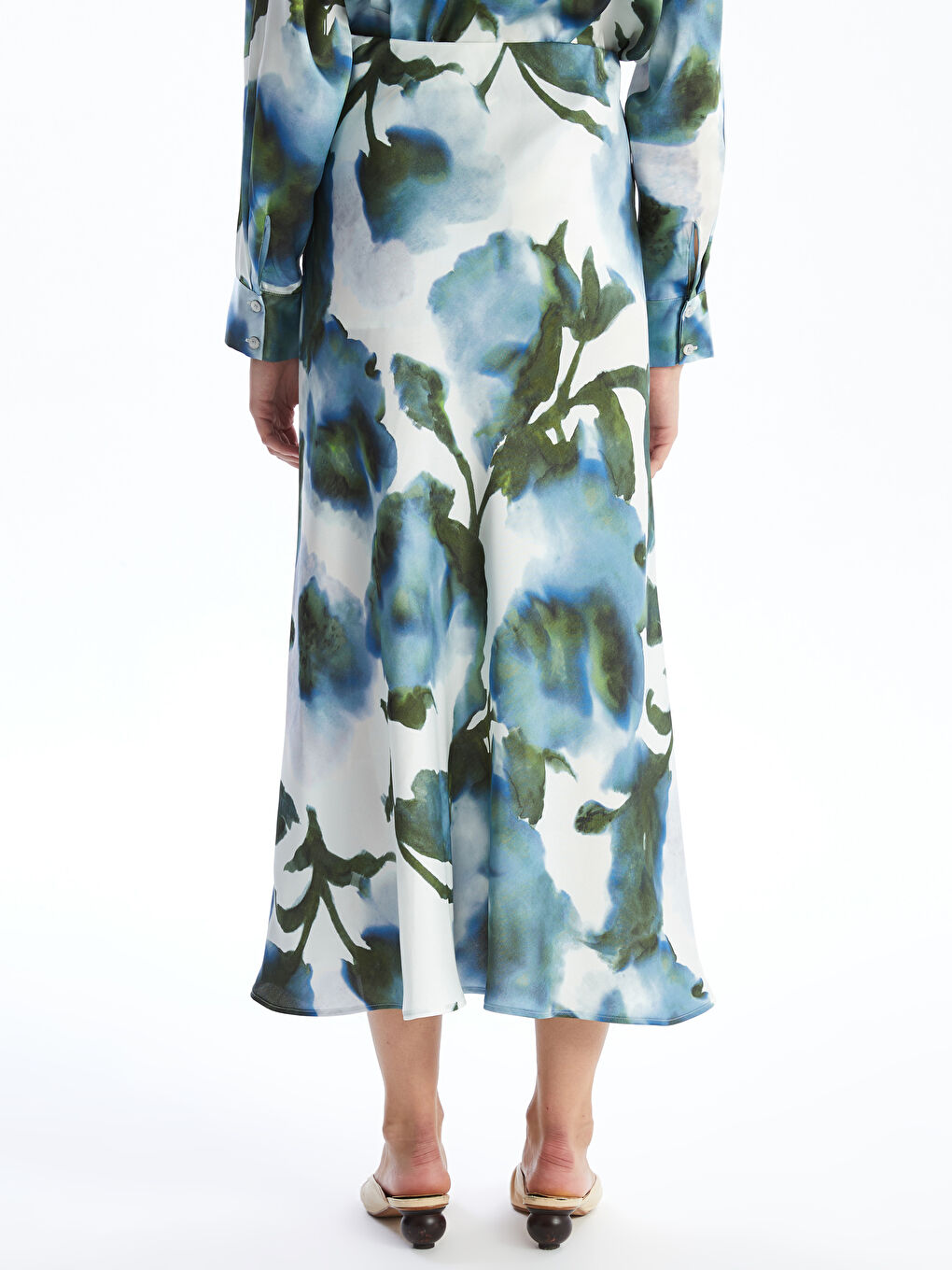 Mavi Dar Fit Desenli Kadın Etek-6