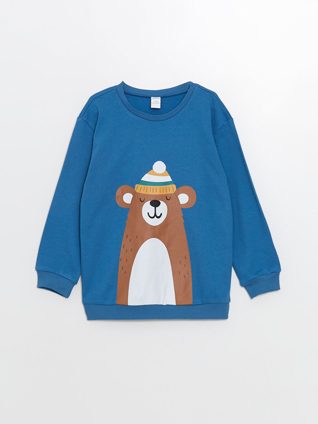 Mavi Nakışlı Erkek Bebek Sweatshirt