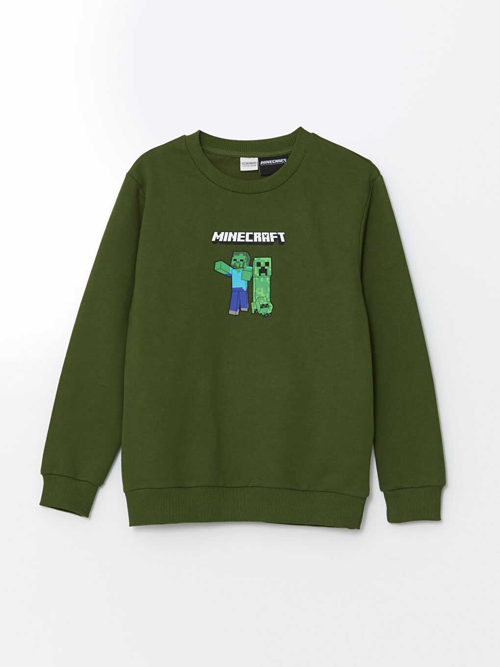 LCW Kids Yeşil Bisiklet Yaka Minecraft Baskılı Erkek Çocuk Sweatshirt - 2